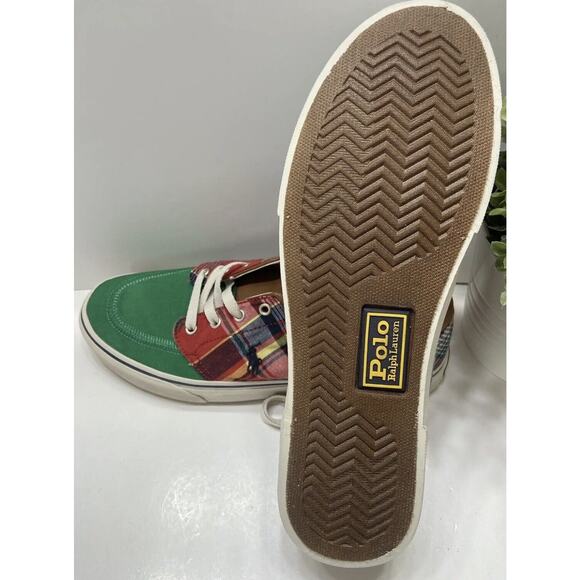 Polo Ralph Lauren RRL Faxon Lace Up Canvas Green Plaid Shoes Mens 12 New main image 9